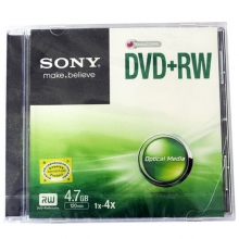 索尼（SONY）DVD+RW 1-4速4.7G 可擦写 碟片/光盘/刻录盘/空白光盘 单片盒装