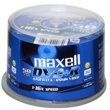 麦克赛尔（maxell）DVD+R 16速4.7G 碟片/光盘/刻录光盘/光碟/空白光盘 商务金盘 桶装50片