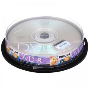 飞利浦（PHILIPS）DVD-R 16速/4.7G 碟片/光盘/空白光盘/刻录盘 桶装10片