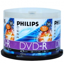 飞利浦（PHILIPS）DVD-R 16速/4.7G 碟片/光盘/空白光盘/刻录盘 桶装50片