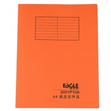 益而高（EAGLE）3001P10A 纸皮文件夹/纸夹子/纸质分类卡/报告夹/分类夹/挂劳纸夹 A4无插袋 20个/包 橙色