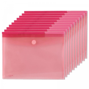 齐心（Comix）A1769 粘扣文件袋/资料袋/会议袋/公文袋 A4 10个装 红色