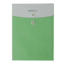 齐心（Comix）A1829 双色双袋绳扣袋/缠绳袋/档案袋 A4 透明/竖式 10个装 绿色