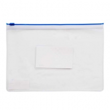 得力（deli）5526 透明PVC拉链文件袋/资料袋 A4 颜色随机 12个/包