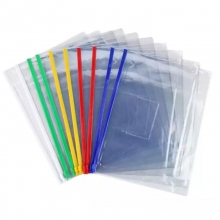 富得快（Fudek）F57 透明PVC拉链文件袋/资料袋 B4 颜色随机 12个/包