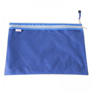 易利文（YILIWEN）A4-23 超轻环保双层网格拉链袋 33.5*25cm 蓝色 10个装