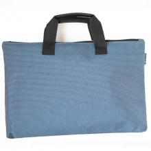 易利文（YILIWEN）100-7 立体手提文件袋双拉链/方格纹手提文件袋 27*38.5*4cm 蓝色