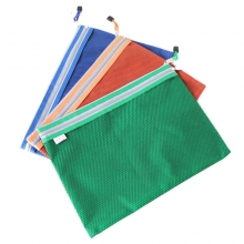 易利文（YILIWEN）A4-23 超轻环保双层网格拉链袋 33.5*25cm 橙色 10个装