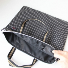 易利文（YILIWEN）915-10 仿皮双拉链手提文件袋 37*29.5cm 灰色