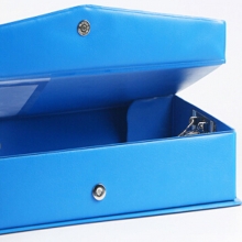 齐心（Comix）A1236 A4 55mm 磁扣式（带压纸夹）PVC档案盒/A4文件盒/资料盒 蓝色