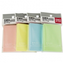 得力（deli）7736-12 强黏性便利贴/标签纸/便签纸 76*51mm*100页 颜色随机 12本装