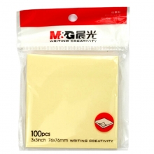 晨光（M&G）YS-03 彩色优事贴/报事贴/便条纸 76*76mm*100页 黄色 十本