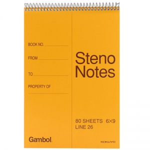 渡边（Gambol）S6090 螺旋装订速记本/记事本 6x9寸(152*228mm) 80页 竖翻 单本装