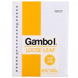 渡边（Gambol）LL1101 替换活页本芯/活页纸替换芯 20孔 A5/100页