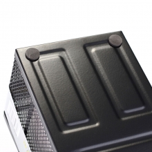 齐心（Comix）B2061 金属网纹多功能办公笔筒 黑色