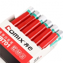 齐心（Comix）WB701 易擦白板笔/水性白板笔 2.8mm 红色 12支装