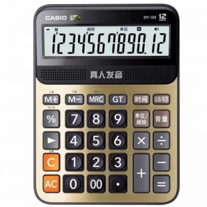 卡西欧（CASIO）DY-120 真人语音计算器 中型机 12位 金色