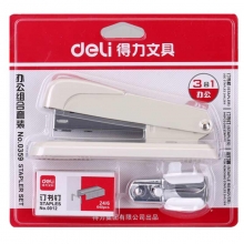 得力（deli）0359 办公组合套装（订书机/起订机/订书钉）25页 颜色随机