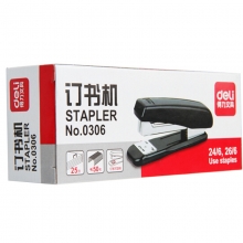 得力（deli）0306 小巧型订书机/办公订书器 20页 适用书针24/6~26/6 颜色随机