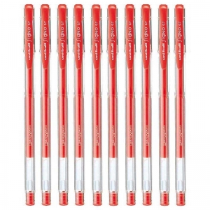 三菱（UNI）UM-100 中性笔/签字笔/双珠啫喱笔（替芯UMR-5）0.5mm 红色 10支装