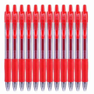 百乐（PILOT）BL-G2-5 按动中性笔/G-2啫喱笔/签字笔（替芯BLS-G2-5）0.5mm 红色 12支装