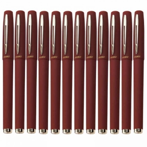 宝克（BAOKE）PC1848 大容量中性笔/磨砂杆签字笔（替芯PS1920）1.0mm 红色 12支/盒