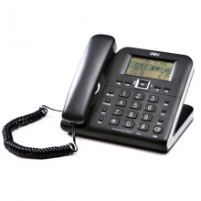 得力（deli）790 办公电话机 30°倾角/大屏显示/温度显示/万年历（黑色）