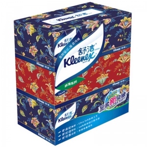 舒洁（Kleenex）2312-03 经典丝滑系列盒装面巾纸/抽纸 200抽 3盒*10提/箱