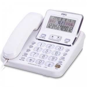 得力（deli）789 多功能大屏背光电话机 翻转可摇头/可接分机/固定电话/座机（白色）