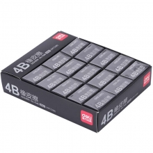 得力（deli）7546 办公考试4B橡皮擦 200A 大号42*26*16.5mm 黑色 30块装