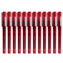 白雪（snowhite）X66 直液式走珠笔/全针管中性笔（替芯N05/R05）0.5mm 红色 12支/盒
