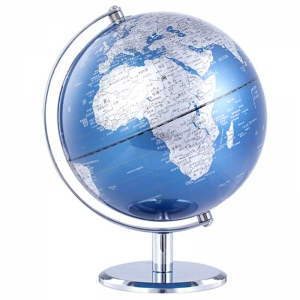 得力（deli）2160 地球仪 金属底座单轴世界地球仪  Ф13cm 蓝色