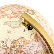 得力（deli）2177 仿古地球仪复古地球仪 双面刻度金属底座 直径20cm 黄色