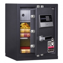 得力（deli）4071 生物指纹识别保管箱全钢指纹双保险保险柜 电子密码保管柜 高48cm