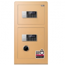 得力（deli）4081 全钢电子密码保险柜 智能防盗保管箱 高80cm 双门 金色