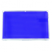 得力（deli）9864 透明外壳方形快干印台印泥 137*88mm 油性 蓝色