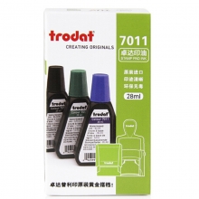 卓达（trodat）7011 印油/翻转印章专用水性油墨补充液万次章油 28ml 红色