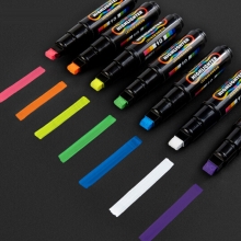 宝克（BAOKE）MP4902 LED电子屏广告彩绘笔/可擦荧光板笔/水性彩色标记笔/POP荧光笔 扁头10mm（绿色）6支/盒