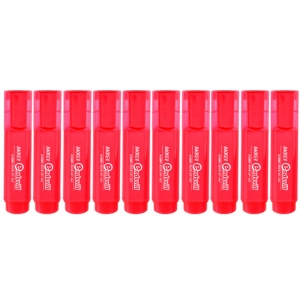 宝克（BAOKE）MP460 荧光笔/重点醒目标记笔 10支装 红色