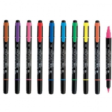 三菱（UNI）PUS-101T 双头荧光笔/标记笔/彩色绘画记号笔 天蓝色