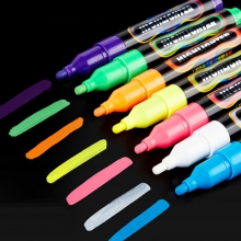 宝克（BAOKE）MP4901 可擦荧光笔/LDE电子屏荧光板笔/标记笔/广告彩绘笔（圆头）6支/盒 粉色