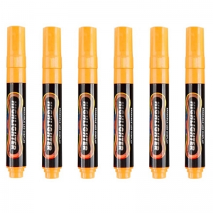 宝克（BAOKE）MP4901 可擦荧光笔/LDE电子屏荧光板笔/标记笔/广告彩绘笔（圆头）6支/盒 橙色