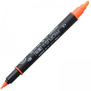 三菱（UNI）PUS-101T 双头荧光笔/标记笔/彩色绘画记号笔 橙色