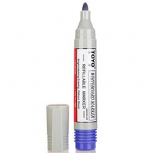 东洋（TOYO）WB-520 可加墨白板笔可擦易擦水性笔 2mm 蓝色 12支装