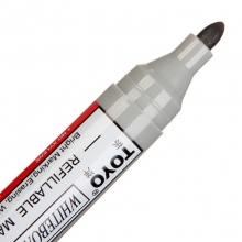 东洋（TOYO）WB-520 可加墨白板笔可擦易擦水性笔 2mm 黑色 12支装