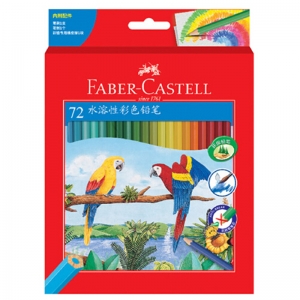 辉柏嘉（Faber-castell）114463 水溶性彩色铅笔/水溶彩铅/填色彩笔绘画笔 72色纸盒装